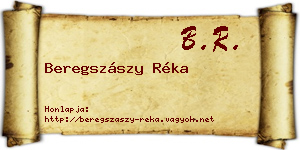 Beregszászy Réka névjegykártya