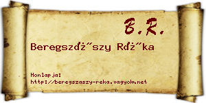 Beregszászy Réka névjegykártya